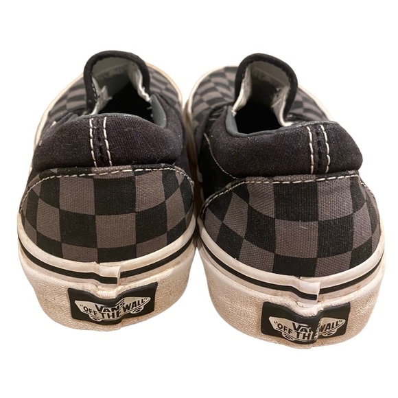 Vans Black and Grey Check Slip On Shoes Size 3.5 - Picture 2 of 4